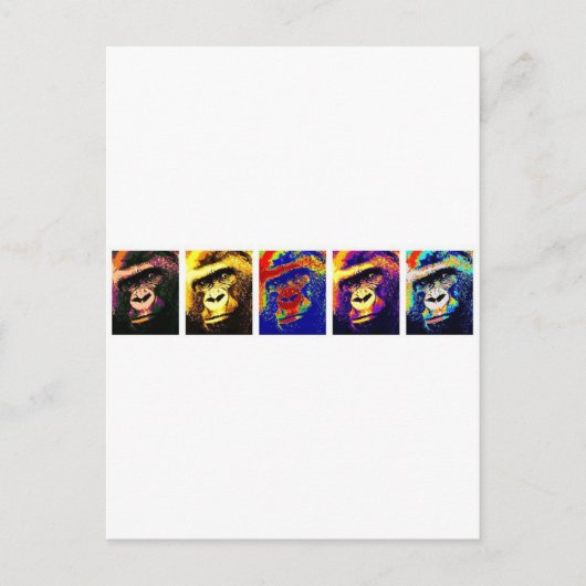Gorillas Pop Art Postkarte (Vorderseite)