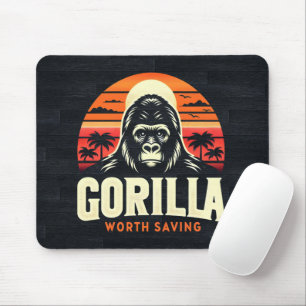 Gorillas Worth Rett World Wildlife Day Vintag Mousepad