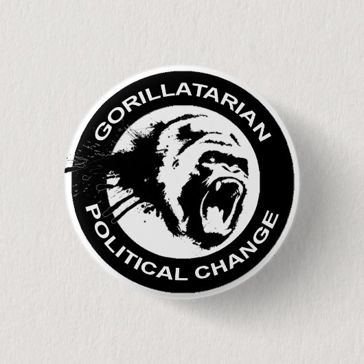 Gorillatarian runder Knopf Button (Vorderseite)