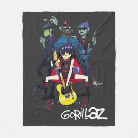Gorillaz-T-Shirt Fleecedecke (Vorderseite)