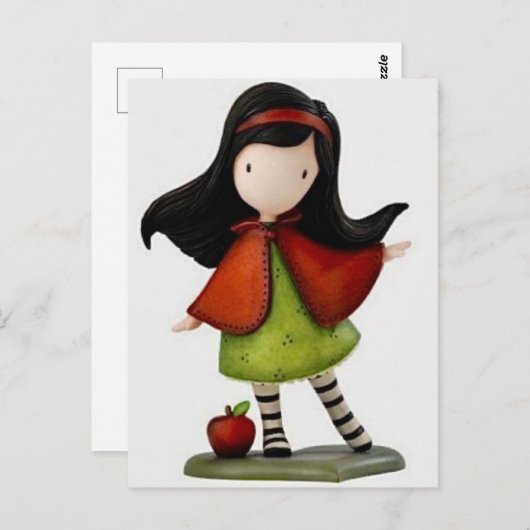 Gorjuss Girl an Apple A Day Post Card Postkarte (Vorne/Hinten)