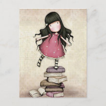 Gorjuss Girl Back to School Postcard