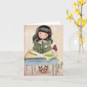 Gorjuss Girl Study Time Grußkarte Karte (Gelbe Blume)