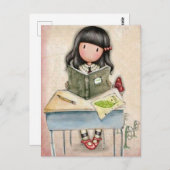 Gorjuss Girl Study Time Postcard Postkarte (Vorne/Hinten)