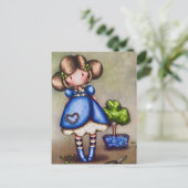Gorjuss-Mädchen-Gärtner-Postkarte Postkarte (Stehend Vorderseite)