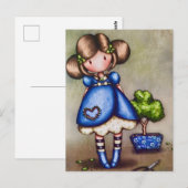 Gorjuss-Mädchen-Gärtner-Postkarte Postkarte (Vorne/Hinten)