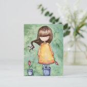 Gorjuss Mädchen in Blüte Postkarte (Stehend Vorderseite)