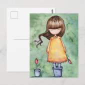 Gorjuss Mädchen in Blüte Postkarte (Vorne/Hinten)