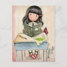Gorjuss Mädchen Lernzeit Postkarte