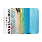 Gorleston Beach Norfolk Rail Poster. Magnet (Horizontal)