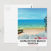 Gorleston Beach Norfolk Rail Poster. Postkarte (Vorne/Hinten)