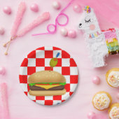 Gormet Cheeseburger Pappteller (Party)