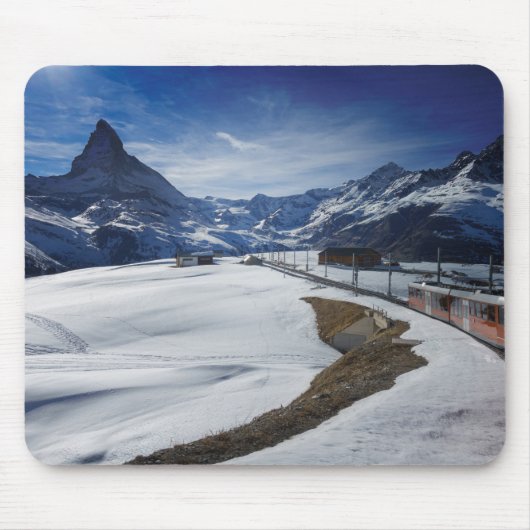 Gornergrat Bahnzug und Matterhorn in Zermatt Mousepad (Vorne)
