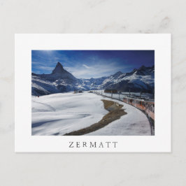 Gornergrat Eisenbahn und Matterhorn in Zermatt Postkarte