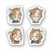Gorou Genshin Impact 4er Stickerbogen Aufkleber (Vorderseite)