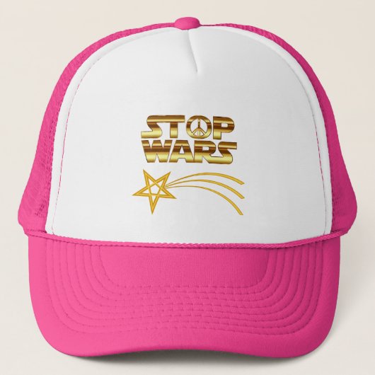 GORRA DE CAMIONERO Stop wars estrella fugaz dorada Truckerkappe (Vorderseite)