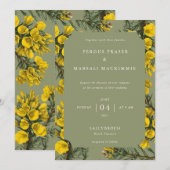 Gorse Botanical Pattern Invitation Einladung (Vorne/Hinten)