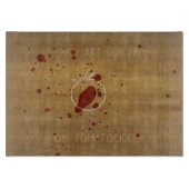 Gory ermordet Tomato Crime Szene Custom Text Schneidebrett (Vorderseite)