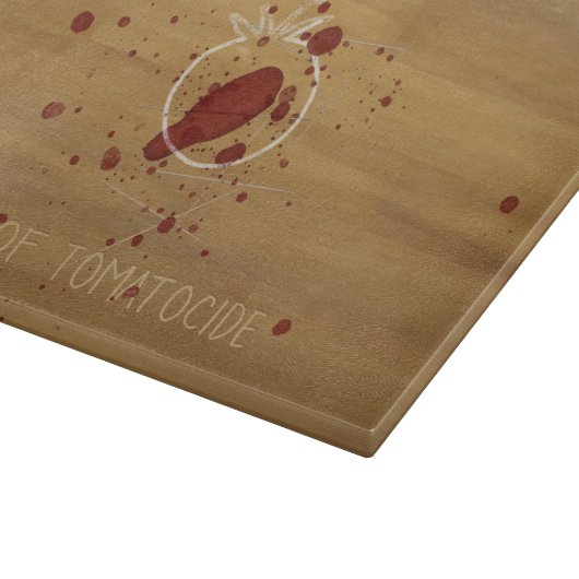 Gory ermordet Tomato Crime Szene Custom Text Schneidebrett (Ecke)