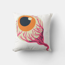 Gory Pink Orange Eyeball Veins Grafisches Hallowee Kissen