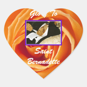 Gory To Saint Bernadette Herz-Aufkleber