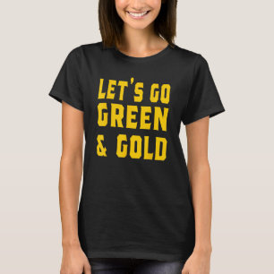 Go's Go Green & Gold Vintag Game Day Team Favori T-Shirt