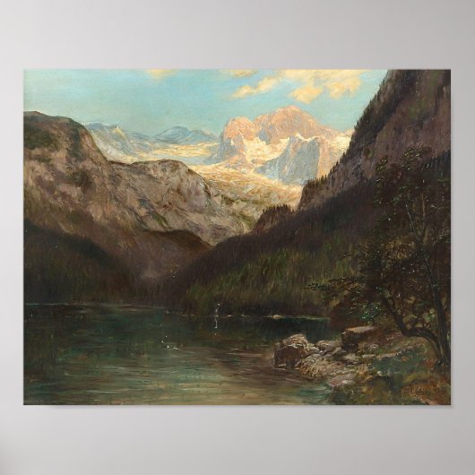 Gosausee & Dachstein von Konrad Petrides Poster (Vorne)