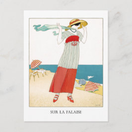 Gose French Art Deco Fashion Illustration Postkarte