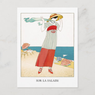 Gose French Art Deco Fashion Illustration Postkarte