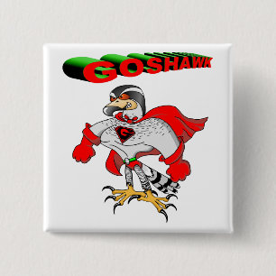 Goshawk Cartoon Button