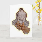 Goshawk Grußkarte. Karte (Gelbe Blume)