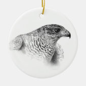 Goshawk Zeichnend Keramikornament (Vorne)