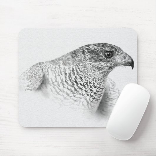 Goshawk Zeichnend Mousepad (Mit Mouse)