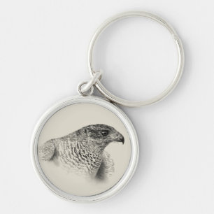 Goshawk Zeichnend Schlüsselanhänger