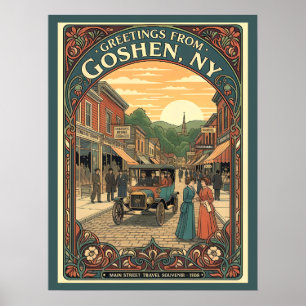 Goshen NY Main Street 1908 im Stil der alten Zeit Poster