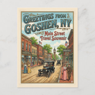 Goshen NY Main Street 1908 im Vintage-Stil Postkarte