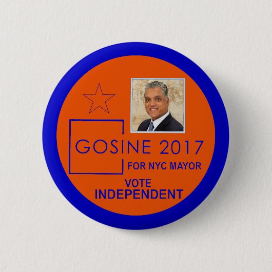 Gosine für New York Mayor 2017 Button (Vorderseite)