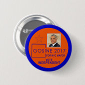 Gosine für New York Mayor 2017 Button (Vorne & Hinten)