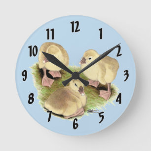 Goslings: Buff African Runde Wanduhr