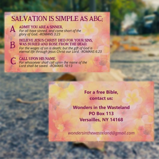 Gospel ABC Salvation Christlich Evangelism KJV Visitenkarte