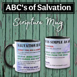 Gospel ABC'S of Salvation Christian KJV Bible Tasse