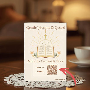 Gospel-Hymnen-Wiedergabeliste QR-Code zur Tröstung Feiertagskarte