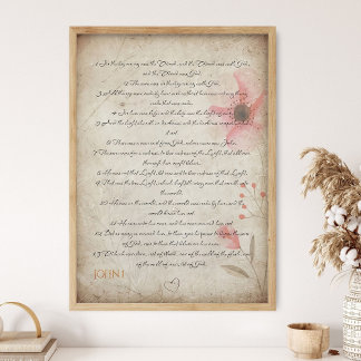 Gospel, John 1_ Scripture Wall Art, Bible Stories Poster