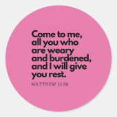 Gospel Quotes, Bible Verse Sticker Come To Me #5 (Vorderseite)
