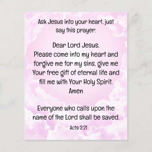 Gospel Tract Flyer (Hinten)