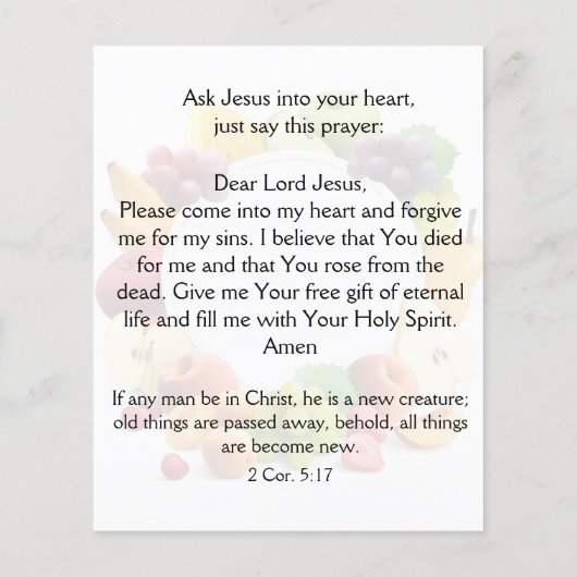 Gospel Tract Flyer (Hinten)