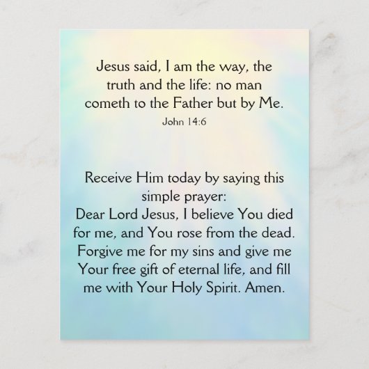 Gospel Tract Flyer (Hinten)