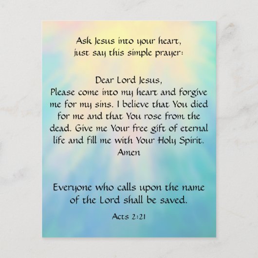 Gospel Tract Flyer (Hinten)