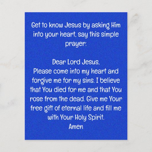 Gospel Tract Flyer (Hinten)