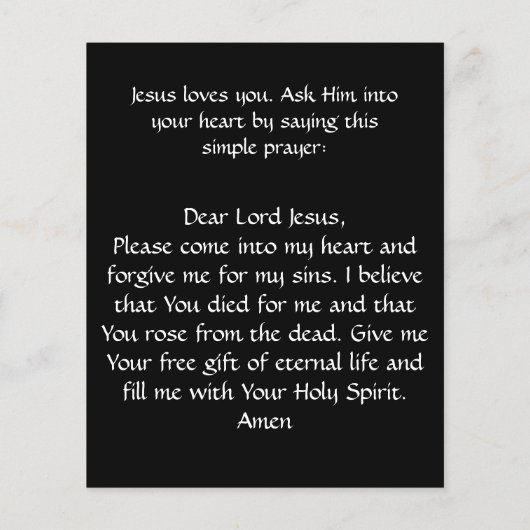 Gospel Tract Flyer (Hinten)